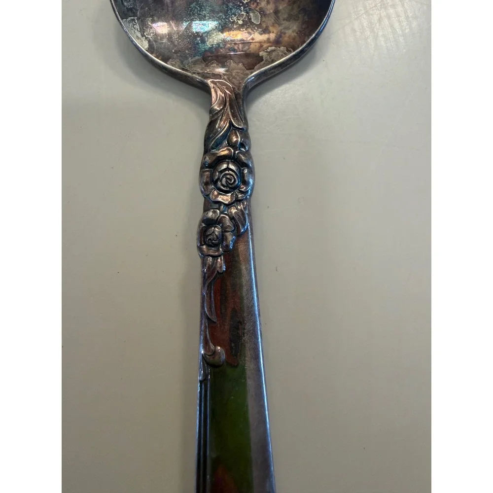 Prestige Gay Adventure Silverplate Soup Spoon Vintage 1951 Rose Floral Pattern